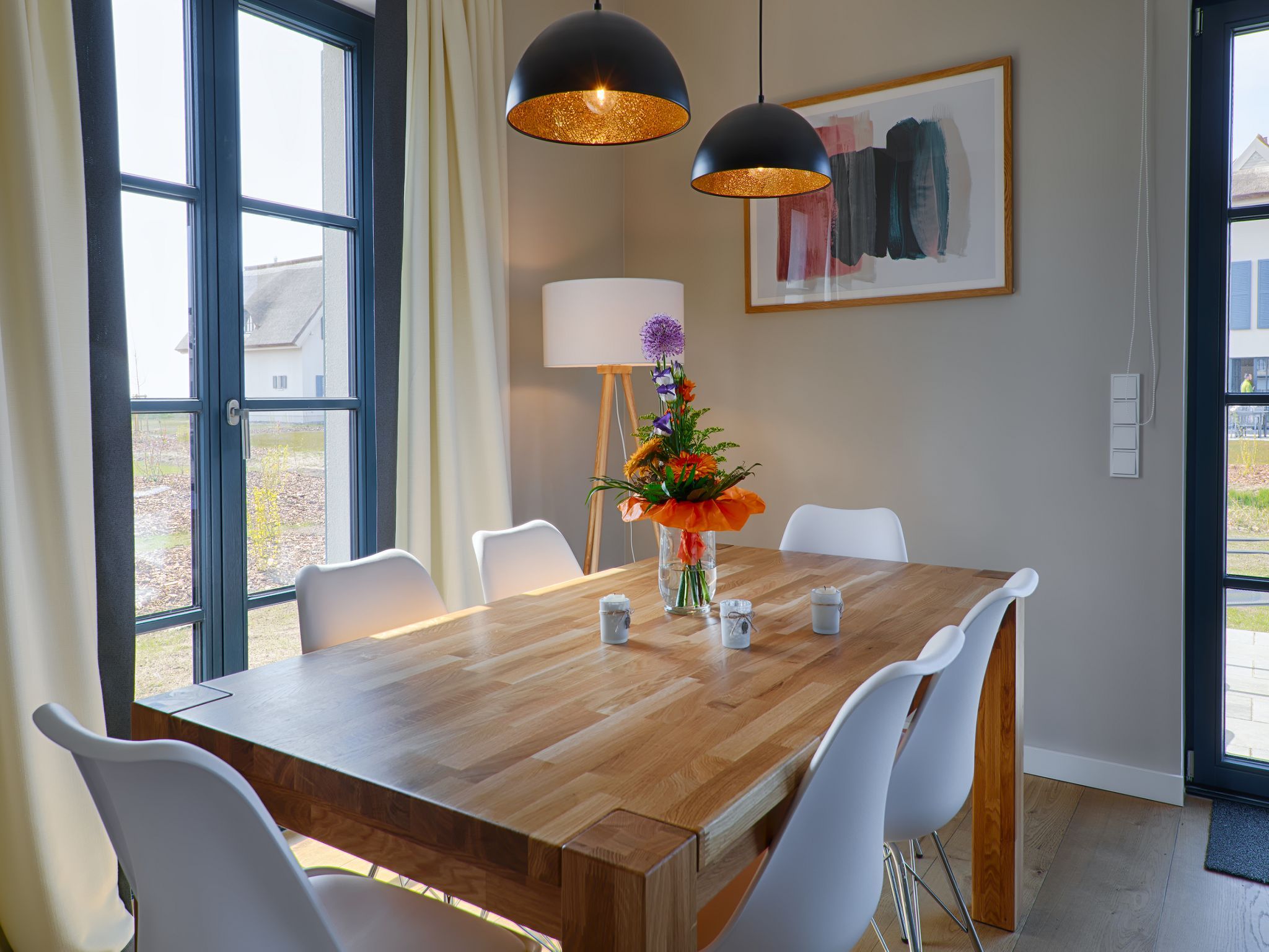 Premium Reetdachvilla mit 3 Schlafzimmern, Sauna und Kamin (F19) - Wohnzimmer