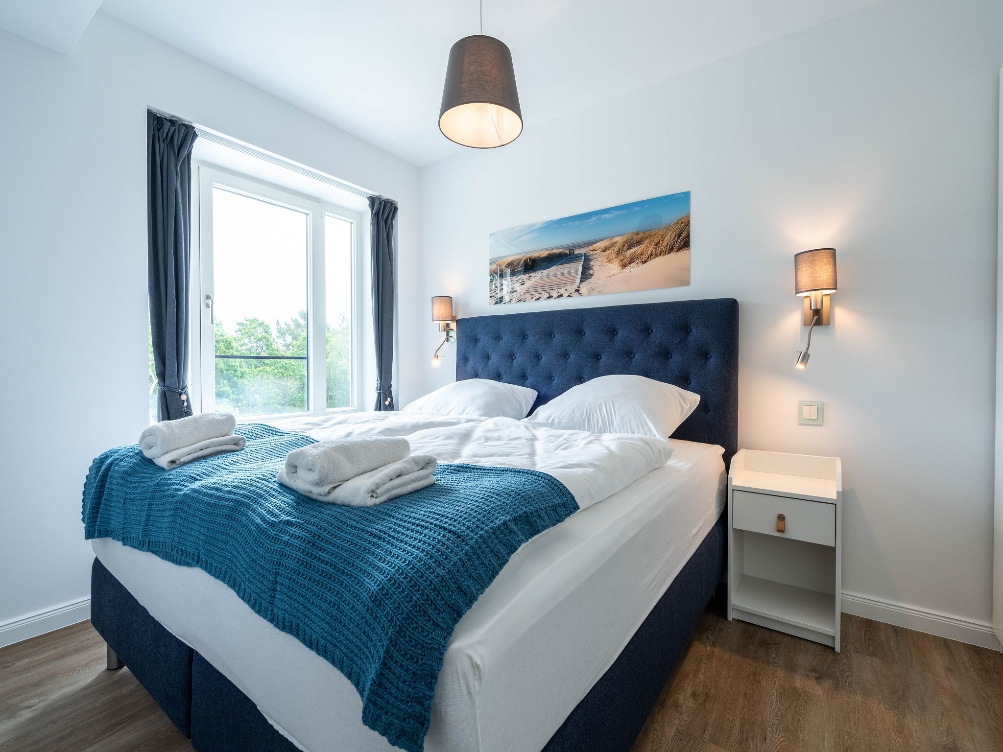 Dünenresidenz Prora Ferienwohnung mit 2 Schlafzimmern und Balkon (B3/2.4) Insel Rügen - Schlafzimmer