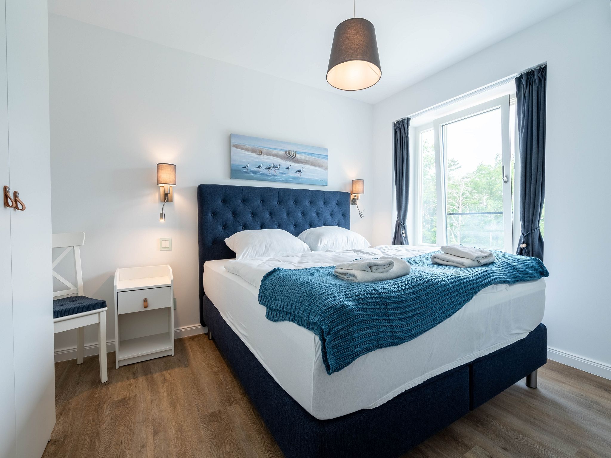 Dünenresidenz Prora Ferienwohnung mit 2 Schlafzimmern und Balkon (B3/2.3) Insel Rügen - Schlafzimmer