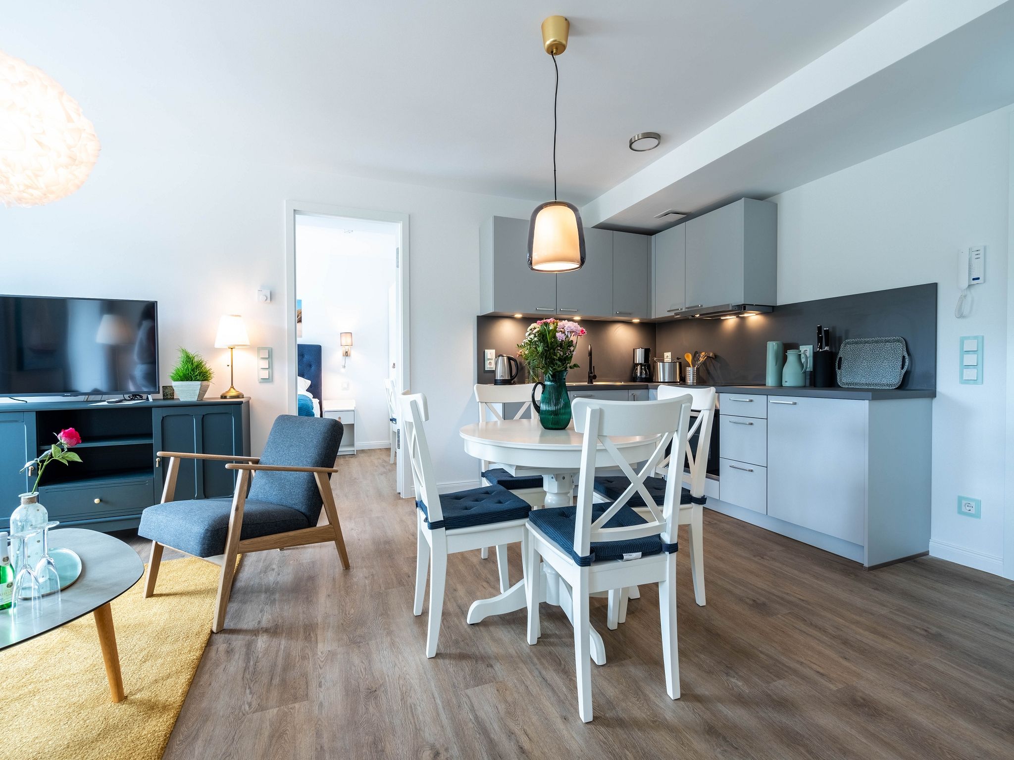 Dünenresidenz Prora Ferienwohnung mit 2 Schlafzimmern und Balkon (B3/3.3) Insel Rügen - Küche / Küchenzeile