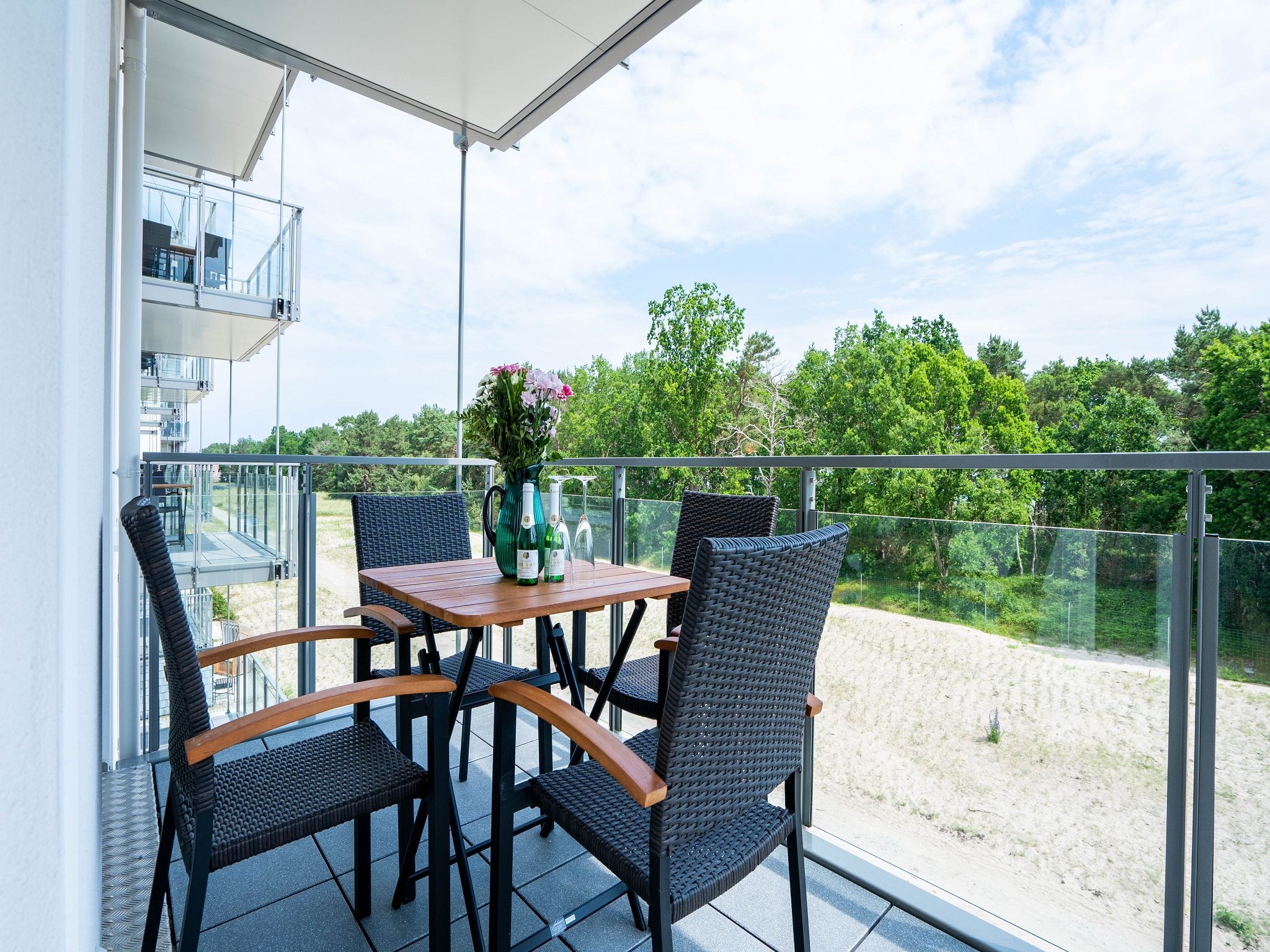 Dünenresidenz Prora Ferienwohnung mit 2 Schlafzimmern und Balkon (B3/3.4) Insel Rügen - Balkon