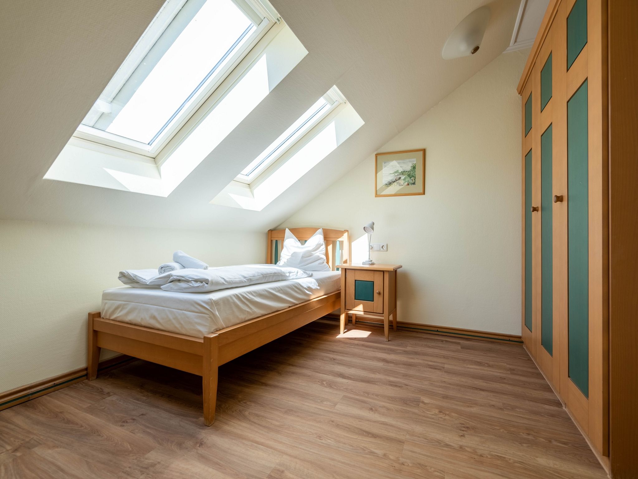 Dünenpark Binz Komfort Ferienwohnung mit 2 Schlafzimmern und Balkon im Dachgeschoss (012) Insel Rügen - Schlafzimmer