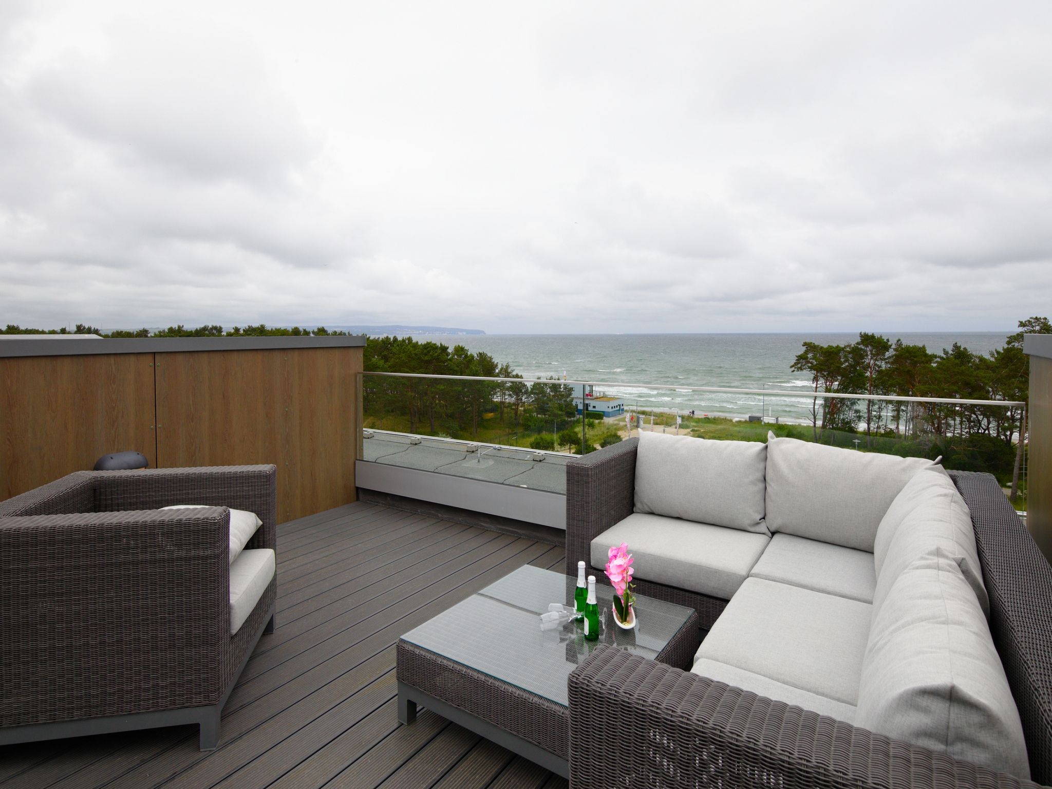 Dünenresidenz Prora Skysuite mit freiem Meerblick, Dachterrasse und Balkon (NP/502) Insel Rügen - Meerblick