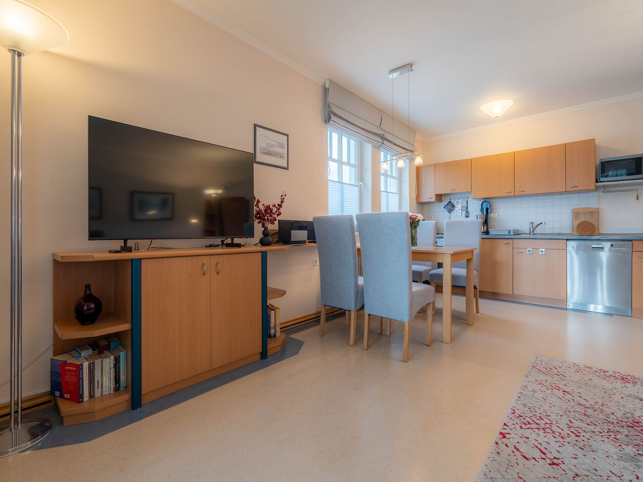 Dünenpark Binz Komfort Ferienwohnung mit 1 Schlafzimmer und Balkon im Obergeschoss (241) Insel Rügen - Wohnzimmer