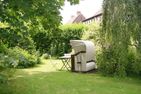  Himmelreich Amrum Norddorf - Garten mit Strandkorb der Ferienwohnung Himmelreich in Norddorf auf Amrum