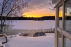  (15) Kristallvilla am See in Schweden - 2 Häuser in einem Paket Smaland - Seeblick über die Terrasse im Winter