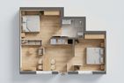  Ferienwohnung Thurbruch mit Sonnenterrasse, ruhig gelegen und perfekt für 4 Personen. Zirchow - Grundriss