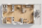  Ferienhaus Baltic Huus mit Sauna, Kamin und Sonnenterrasse Zirchow Fischerdorf - Grundriss