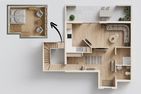 Villa Luna Ferienwohnung Achterdeck nur 50 Meter zum Strand mit Sonnenterrasse Ahlbeck - Grundriss