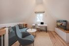  Ferienhaus Haff-Traum mit Kamin, Sauna und Terrasse Zirchow Fischerdorf - Wohnzimmer