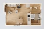  Ferienhaus Haff-Liebe mit Sauna, Kamin und Sonnenterrasse Zirchow Fischerdorf - Grundriss