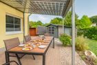  Ferienhaus Wiesenblick mit Kamin, Terrasse, Badewanne und Dusche Korswandt - Terrasse
