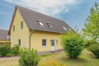  Ferienhaus Wiesenblick mit Kamin, Terrasse, Badewanne und Dusche Korswandt - Fassade / Eingang