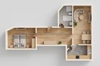  Ferienwohnung Nordwind mit Badewanne, Dusche und Terrasse Heringsdorf - Grundriss