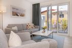  Ferienhaus Meeresrauschen nur 700 m zum Strand mit Terrasse Kölpinsee - Wohnzimmer