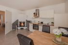 Villa Petra App. Ahlbeck mit Balkon, Kamin und Seeblick Korswandt - Küche / Küchenzeile