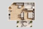  Ferienwohnung Sonnenblick mit Balkon und nur 800 m zum Strand Ückeritz - Grundriss