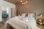 Haus Skanska App. Landskrona mit Balkon und nur 100 m bis zum Strand Ahlbeck - Schlafzimmer
