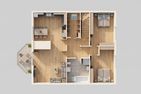  Ferienwohnung Strandlerche mit Balkon, Badewanne und Dusche Ahlbeck - Grundriss