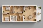  Ferienwohnung Thusnelda mit Balkon und nur 500 m zum Strand Bernsteinbäder - Grundriss