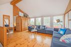  Ferienhaus Rad Kapitän direkt am See mit Sauna und Terrasse Heringsdorf - Wohnzimmer