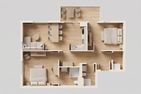  Ferienwohnung Ostseebude mit Balkon und nur 800 m zum Strand Kölpinsee - Grundriss