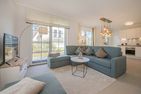  Ferienhaus Stettiner Haffblick mit Sauna, Kamin und Terrasse Zirchow Fischerdorf - Wohnzimmer