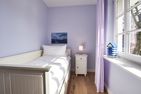  Green Garden Wohnung 1 Wyk auf Föhr - Das zweite Schlafzimmer verfügt über ein Einzelbett sowie ein Schubladenbett.