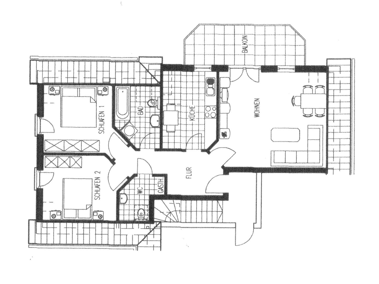 Zur Hanse Wohnung 4.5 - Zur Hanse West Ostseeheilbad Zingst - Grundriss