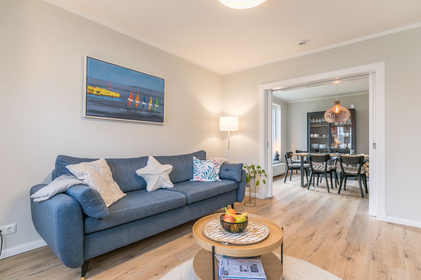 Ferienhaus Wellenhus Wohnzimmer