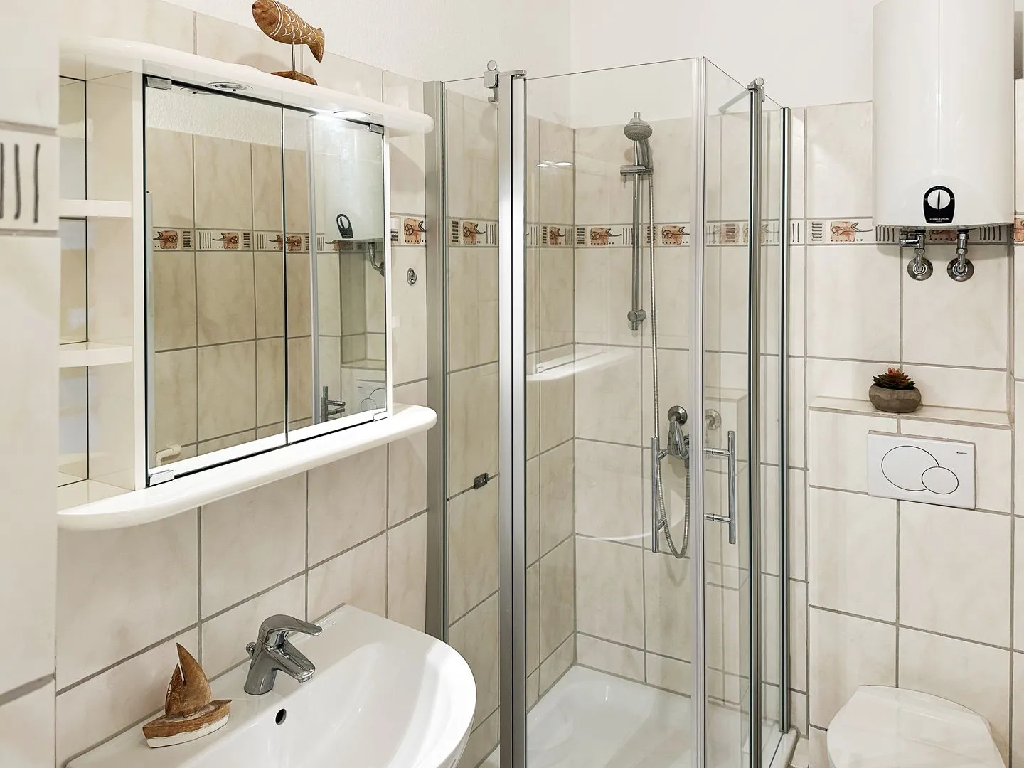 Haus Diana Ferienwohnung „Wattenmeer" Wittdün auf Amrum - Badezimmer in der Ferienwohnung Wattenmeer in Wittdün auf Amrum
