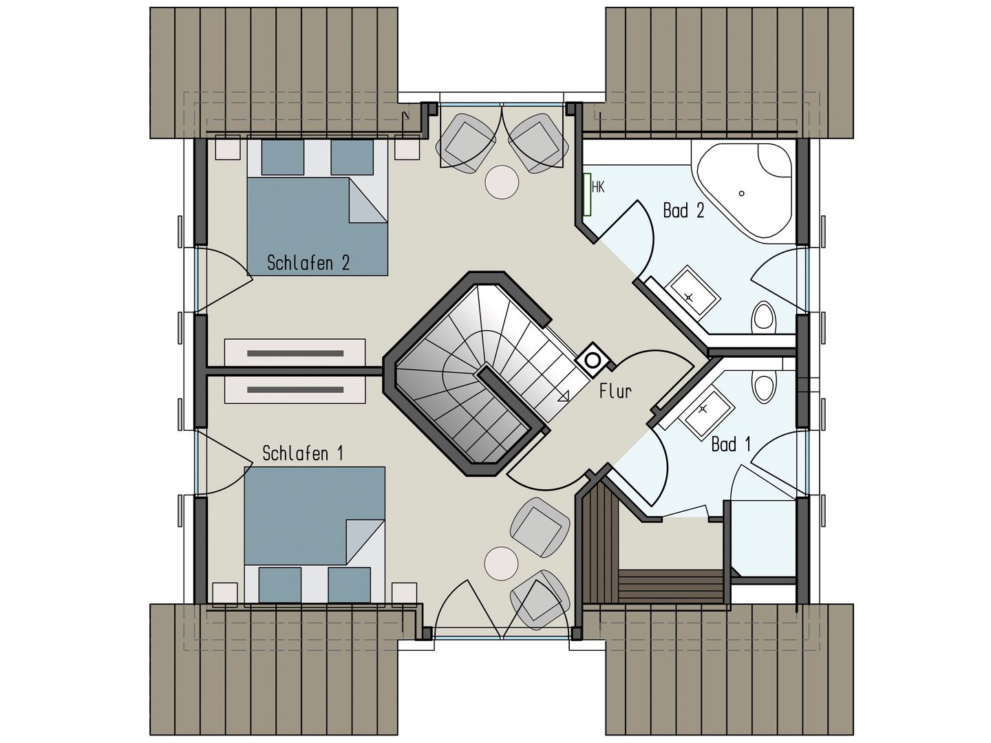  Ferienhaus Schilfrohrsänger 18 Fuhlendorf - Grundriss