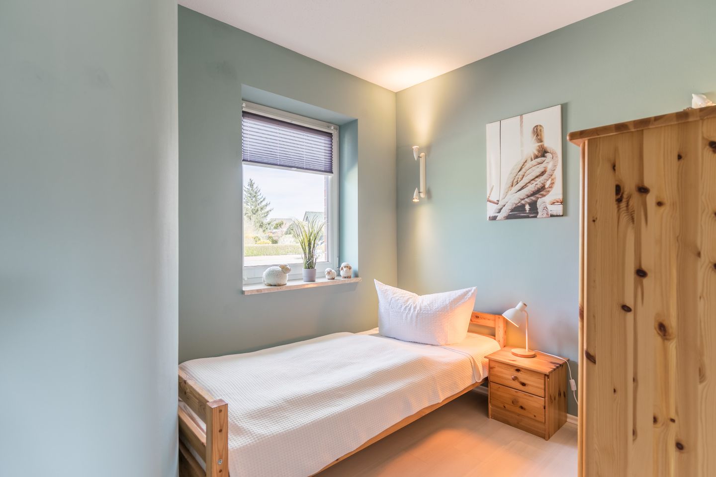 Haus am Teich, Whg. 1, Schlafzimmer mit Einzelbett
