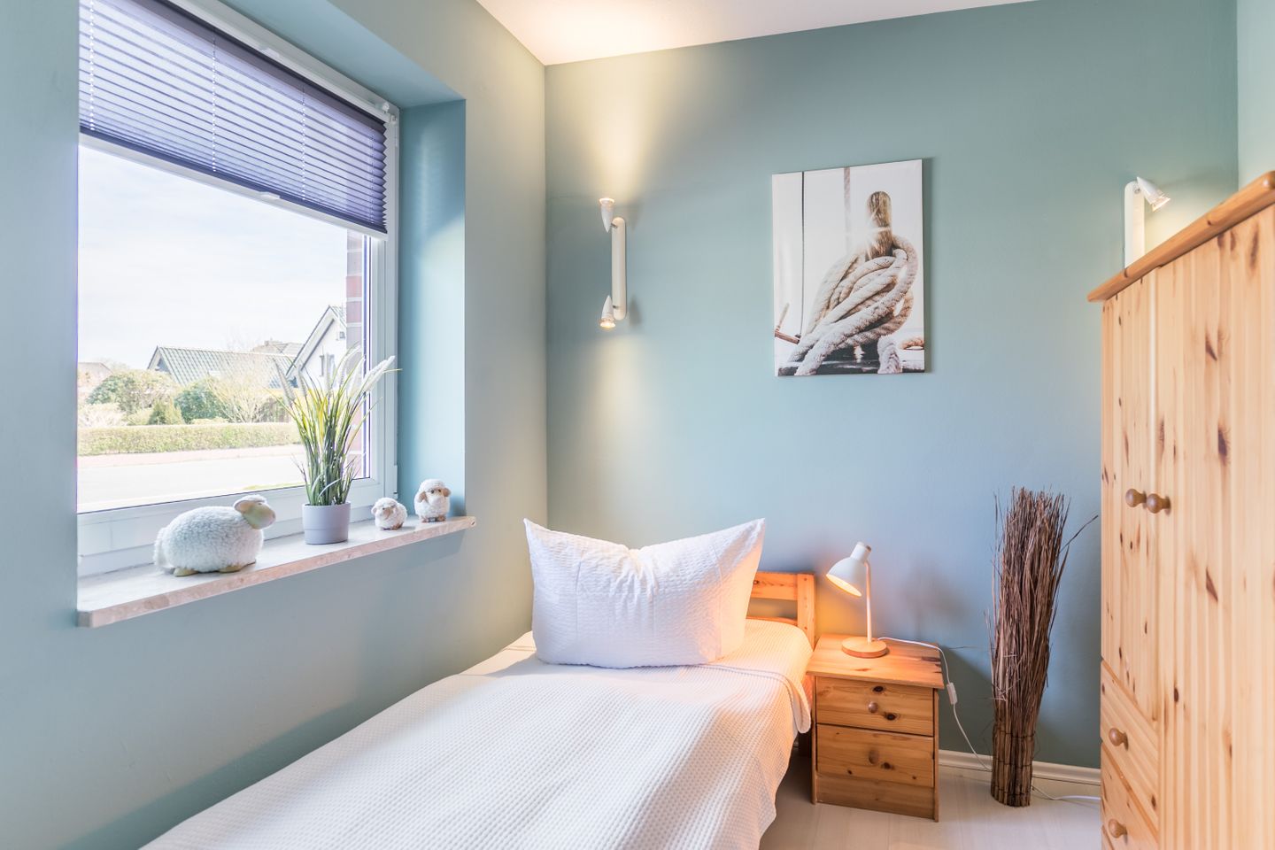 Haus am Teich, Whg. 1,  Schlafzimmer mit Einzelbett
