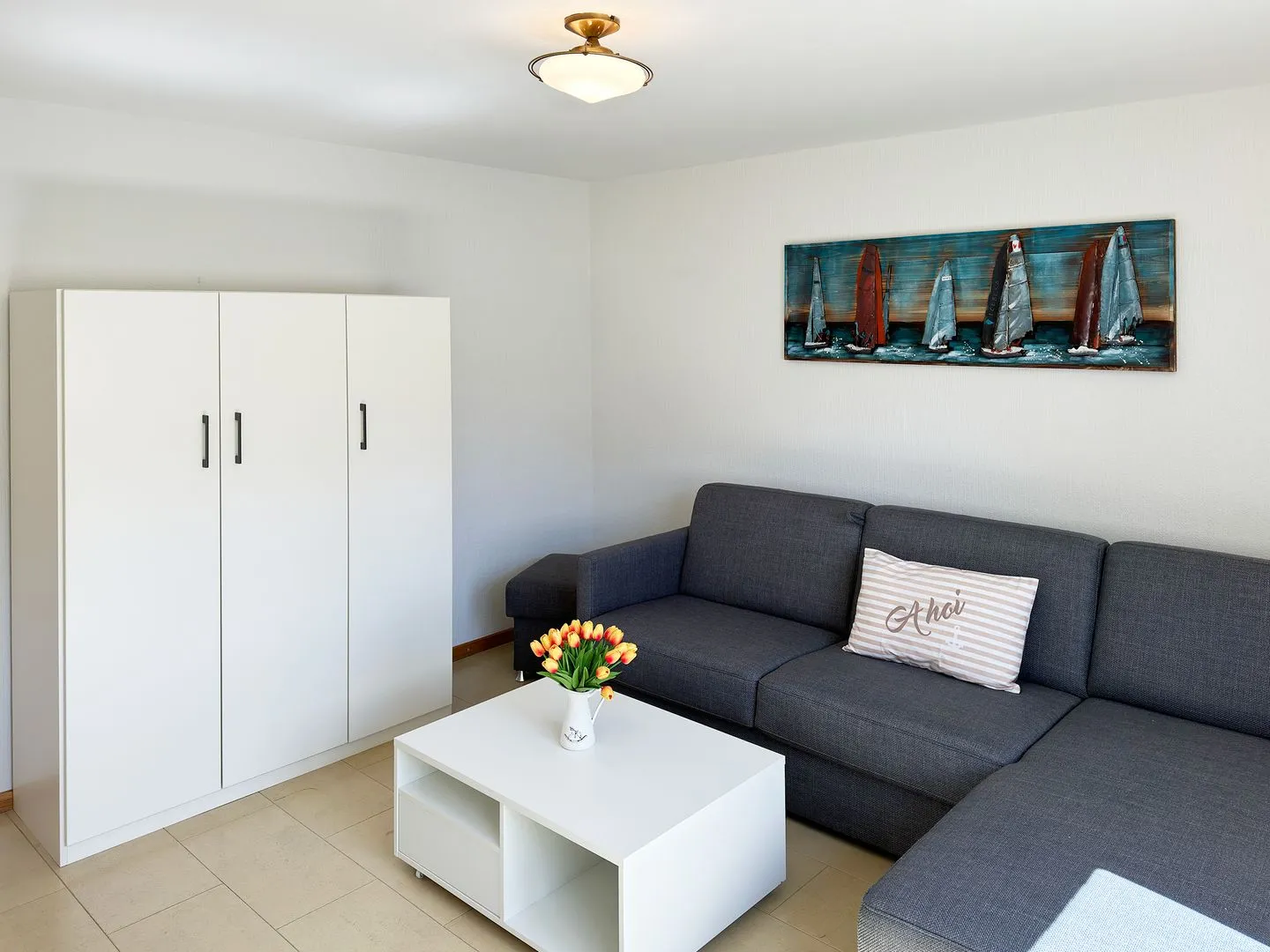 Haus *Üüs Aran* Ferienwohnung *Üüs Aran 4* Süddorf auf Amrum - Wohnzimmer in der Ferienwohnung Üüs Aran 4 in Süddorf auf Amrum
