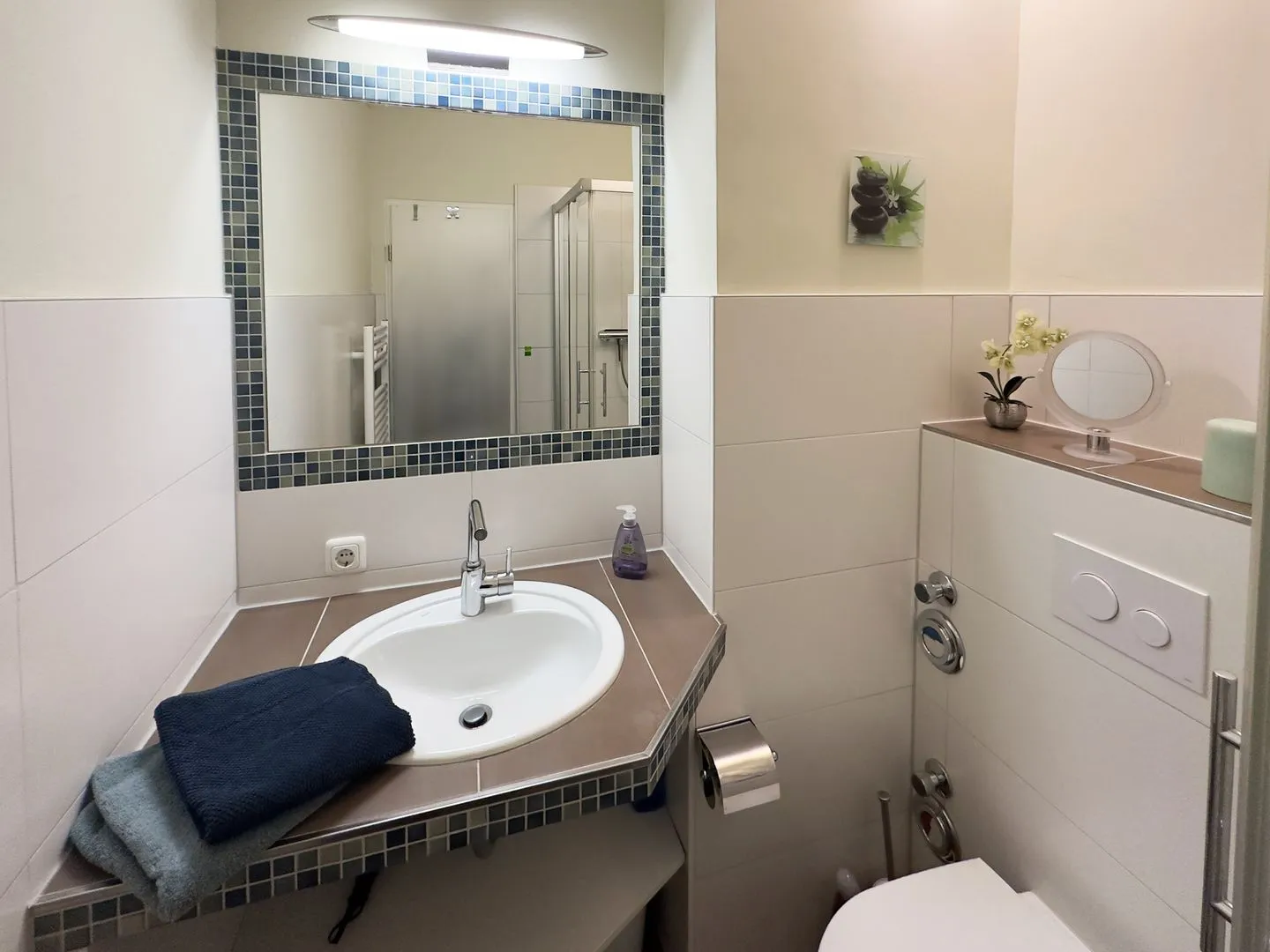 Haus Nordenlicht Ferienwohnung Watt'n Blick Wittdün auf Amrum - Badezimmer der Ferienwohnung Watt'n Blick in Wittdün auf Amrum