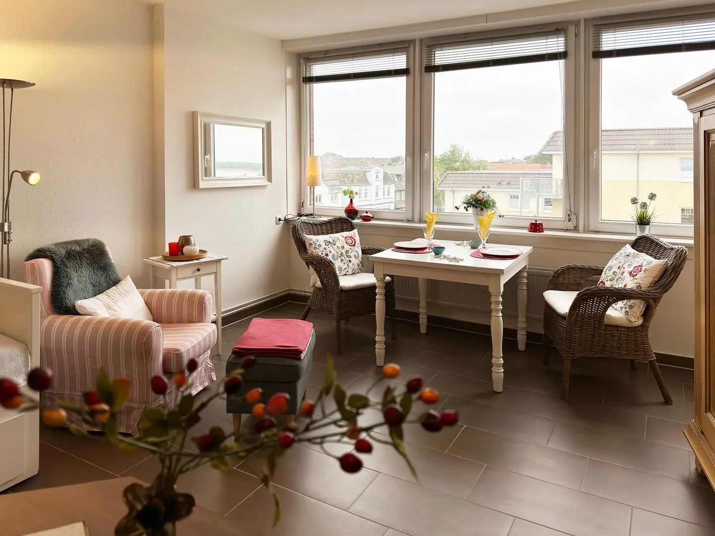 Haus Nordenlicht Ferienwohnung Watt'n Blick Wittdün auf Amrum - Wohnzimmer der Ferienwohnung Watt'n Blick in Wittdün auf Amrum