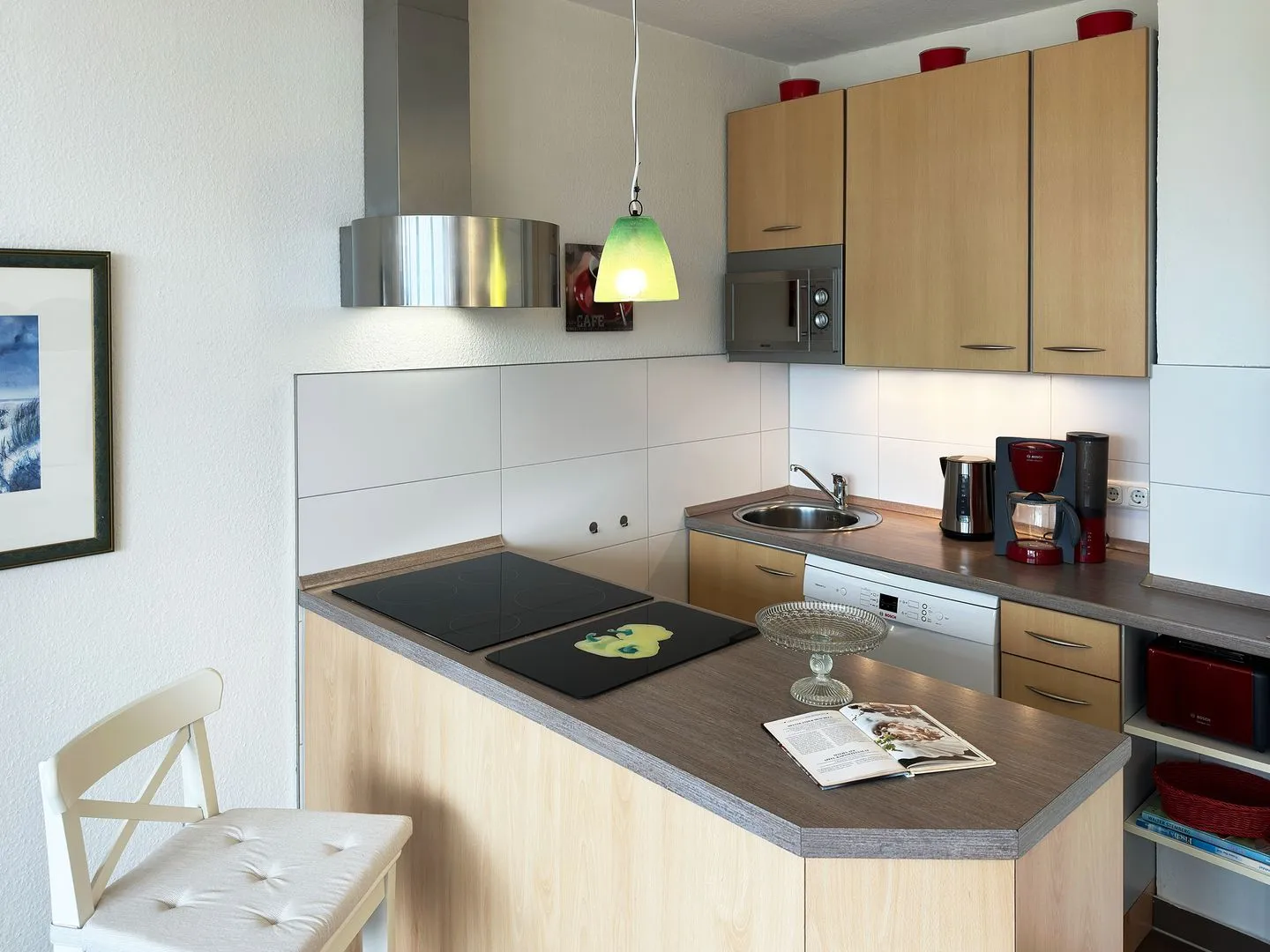 Haus Nordenlicht Ferienwohnung Watt'n Blick Wittdün auf Amrum - Offene Küche in der Ferienwohnung Watt'n Blick in Wittdün auf Amrum