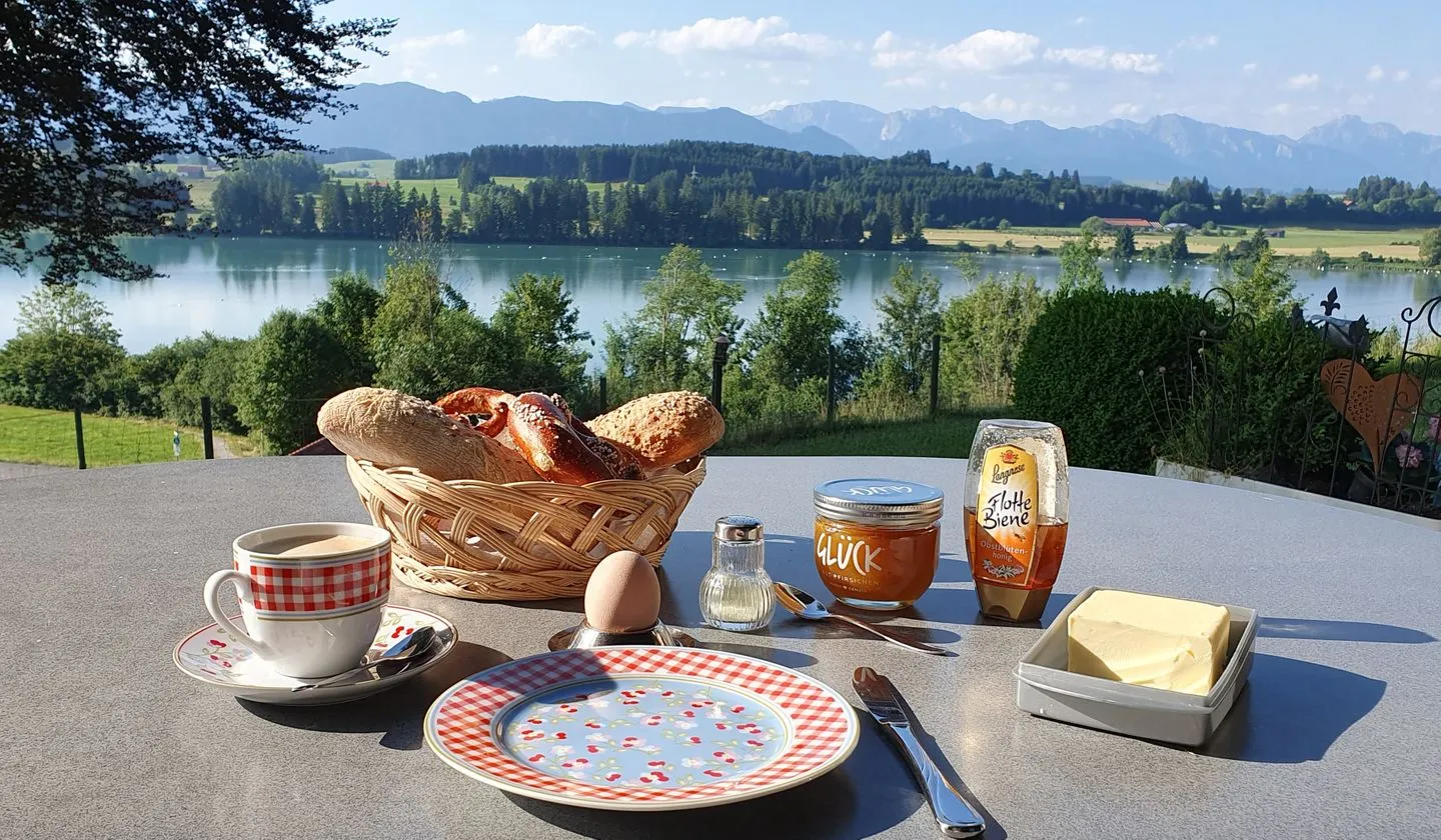 Feriendorf Hochbergle Haus 142 - Lechseeblick Lechbruck am See - Gartenblick