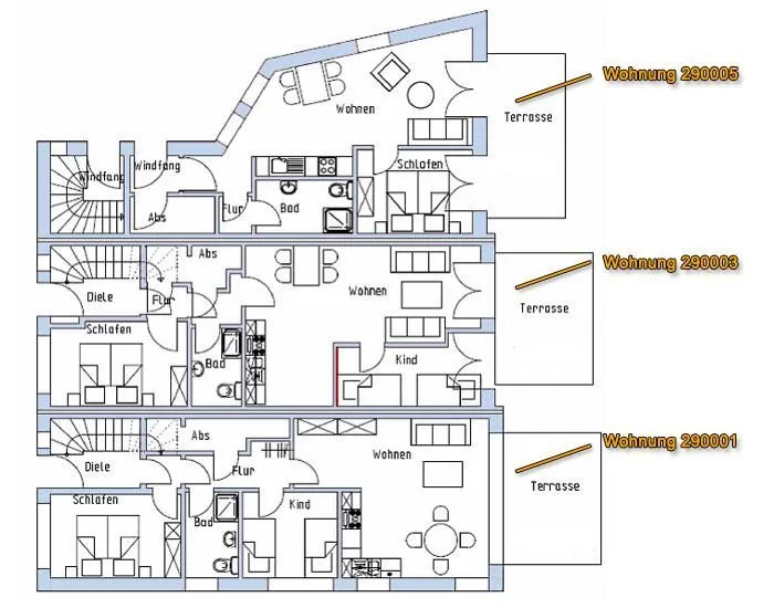 Villa Cila Ferienwohnung 3 Wangerooge - Grundriss