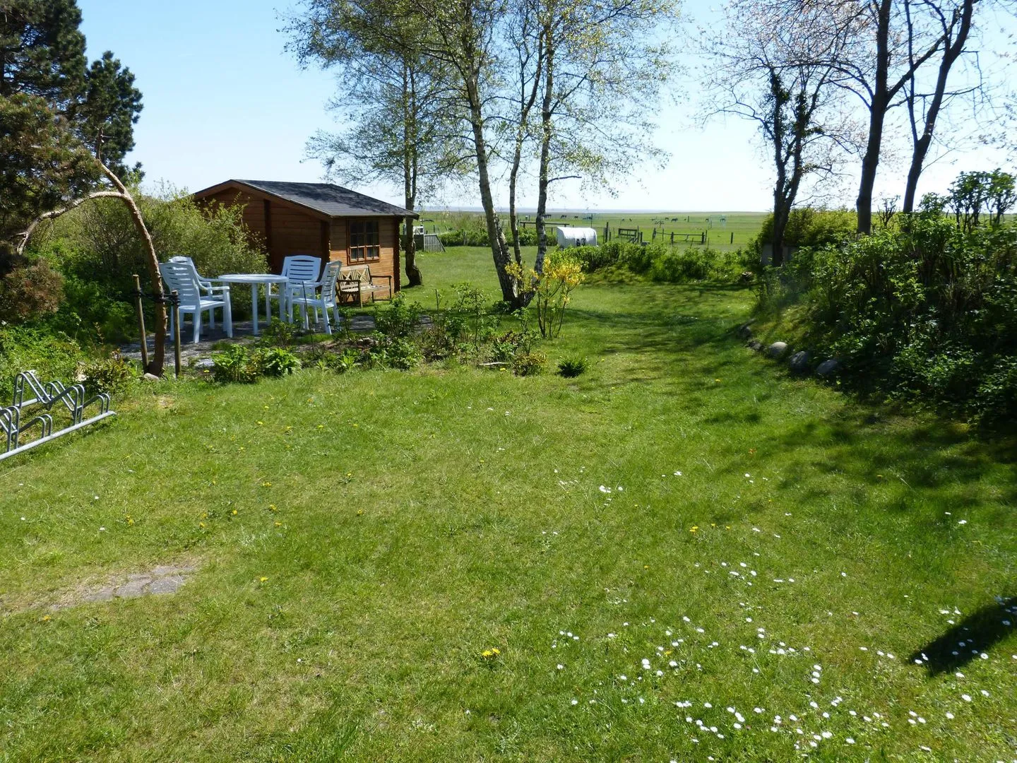 Haus Pesel Ferienwohnung *Reetblick* Norddorf auf Amrum - Garten der Ferienwohnung Reetblick in Norddorf auf Amrum