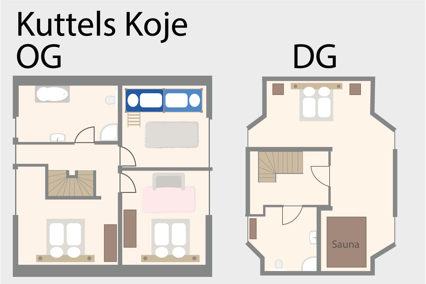 Kuttels Koje Ostseeheilbad Zingst - Grundriss OG + DG