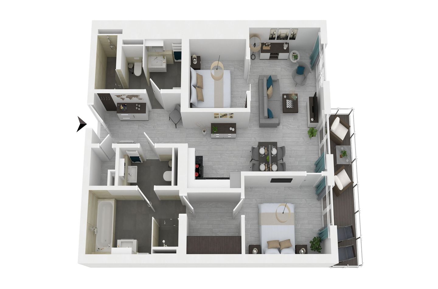 Strandlilie Wustrow - Grundriss der Ferienwohnung Strandlilie