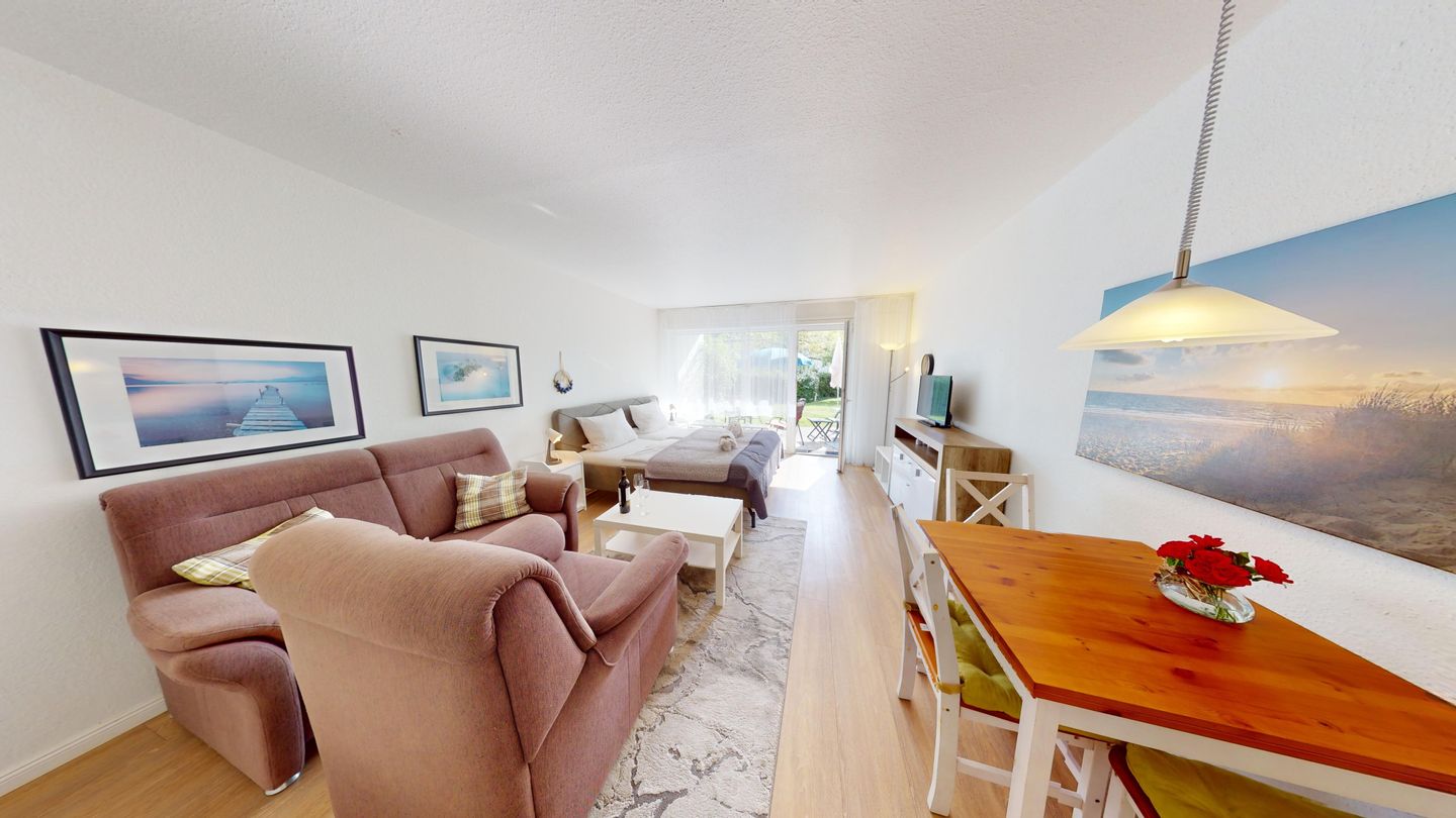 Ferienwohnung für 2 Personen und Hund mit Terrasse und Tiefgaragenstellplatz