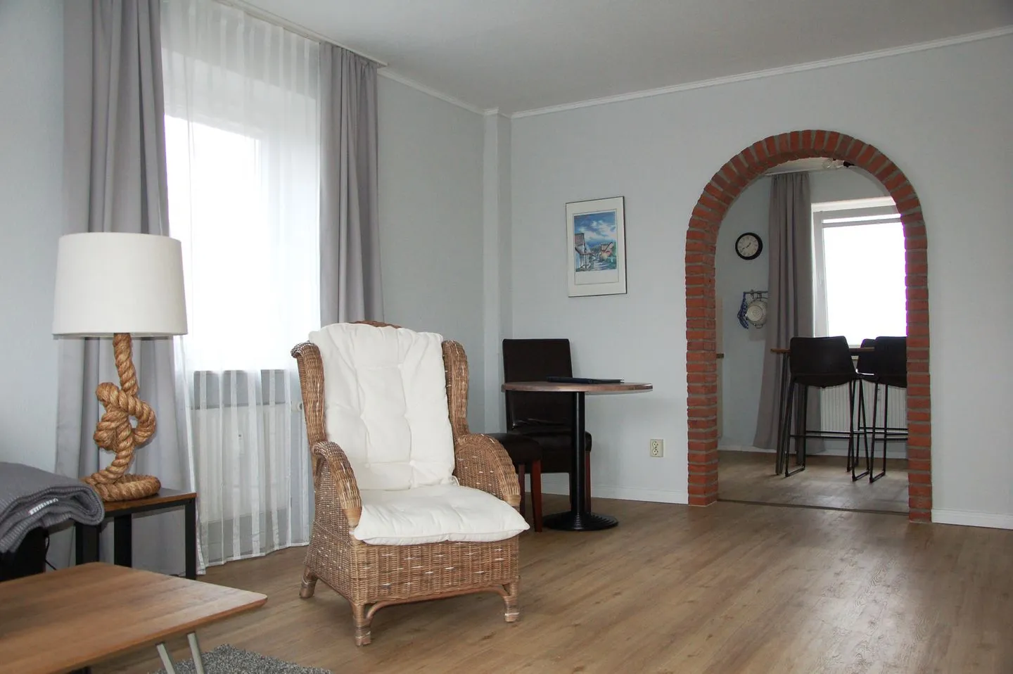 Ferienwohnung Tidenblick Wittdün auf Amrum - Wohnzimmer der Ferienwohnung Tidenblick in Wittdün auf Amrum