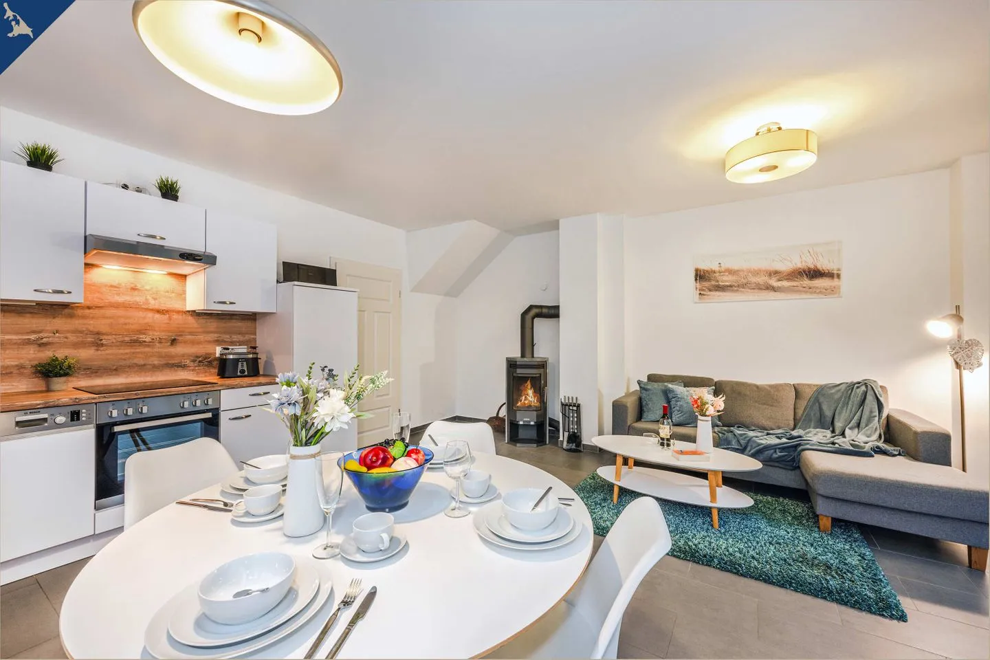 DHH Möwenkoje Korswandt - Wohnzimmer