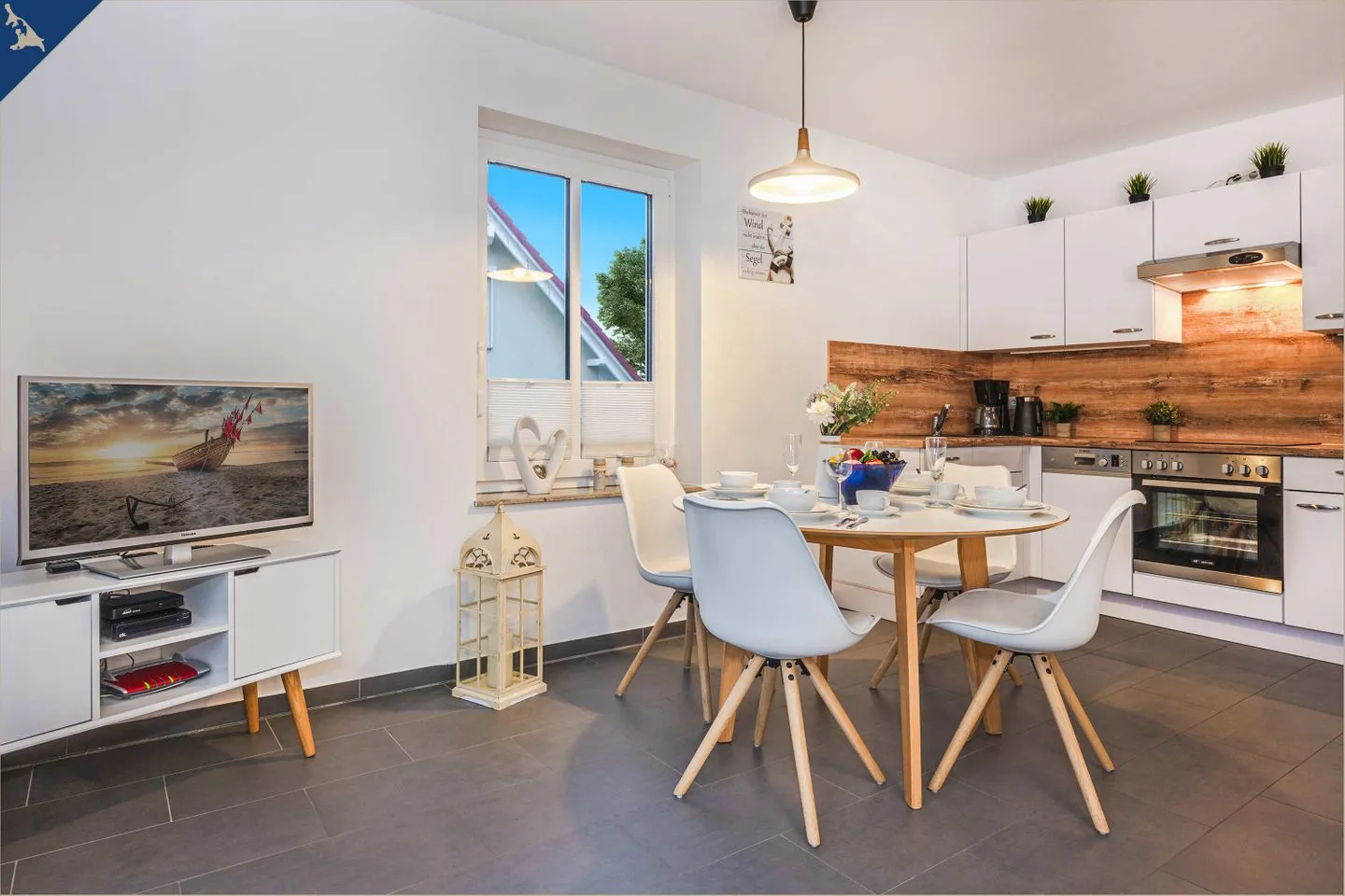 DHH Möwenkoje Korswandt - Wohnzimmer