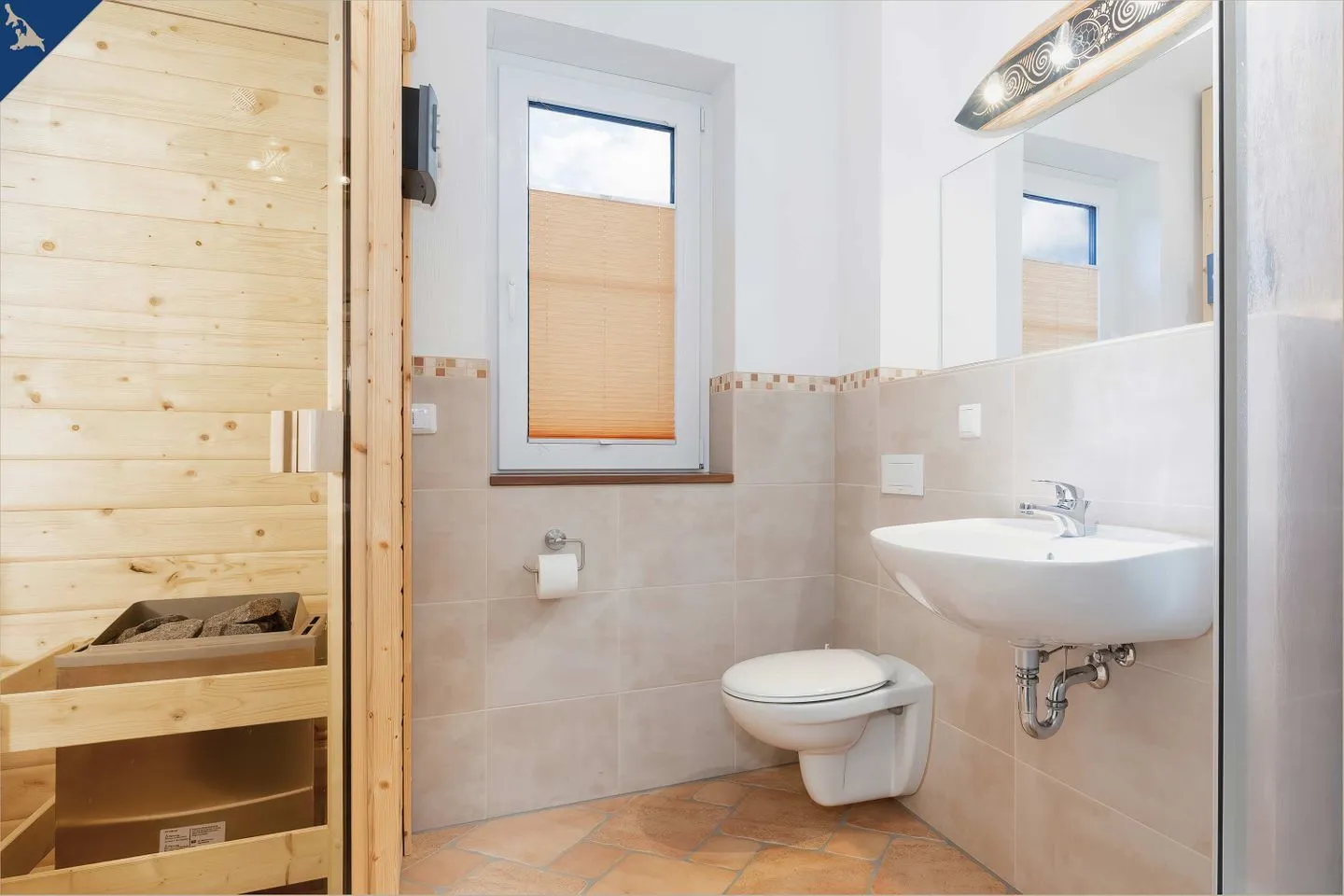 Ferienhaus Cottage Zirchow Fischerdorf - Badezimmer