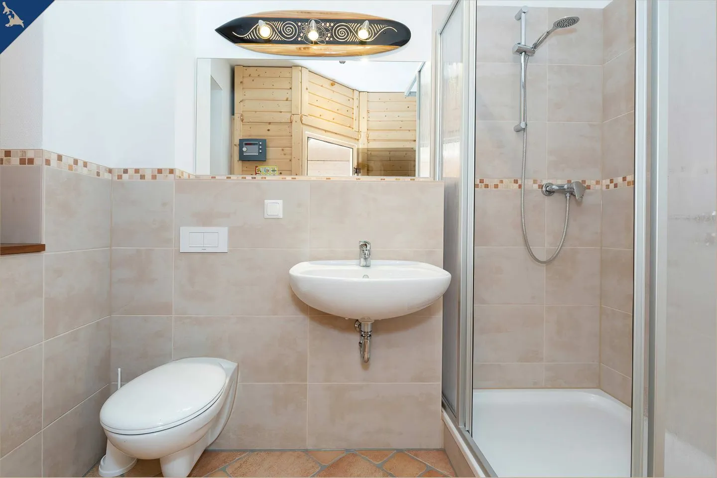 Ferienhaus Cottage Zirchow Fischerdorf - Badezimmer