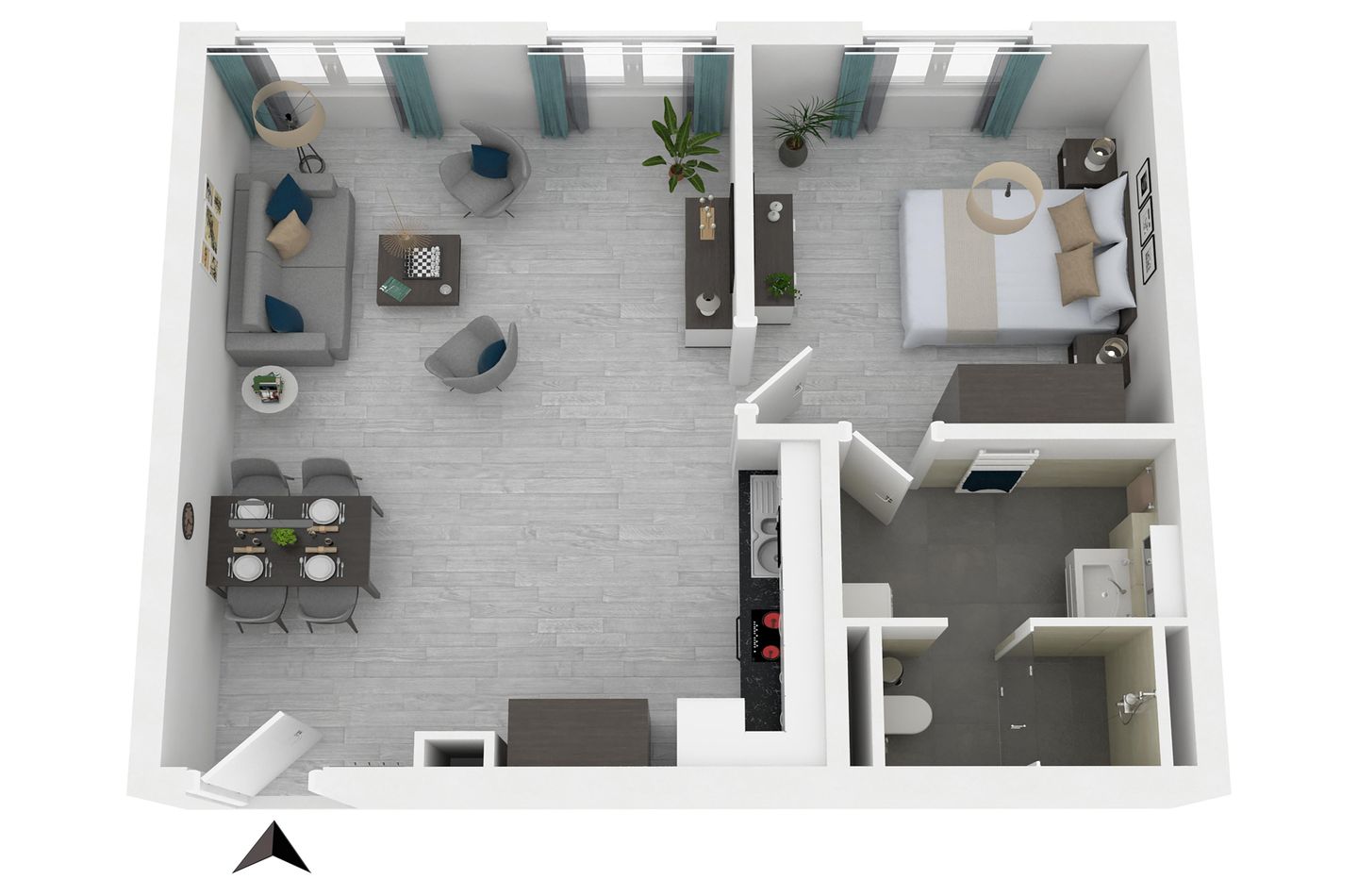 Lütt Matten  - Ferienwohnung Lütt Matten Wustrow - ZweiWasser Alte Seefahrtschule Grundriss